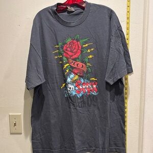Styx Gray Graphic Tee with Red and Yellow Accents